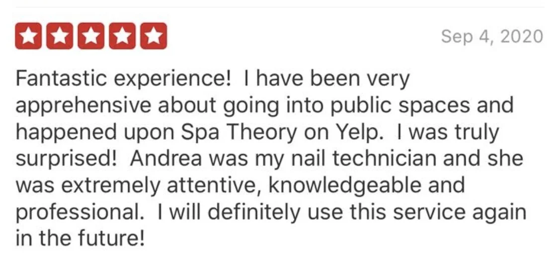  5-star yelp review spa theory atlanta 